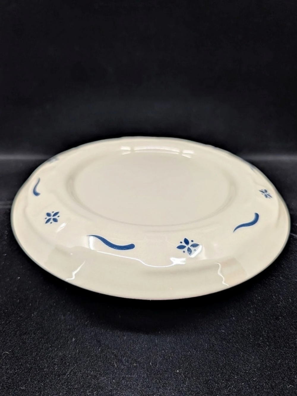 Longaberger Pottery Woven Traditions Classic Blue Pillar Candle Holder
